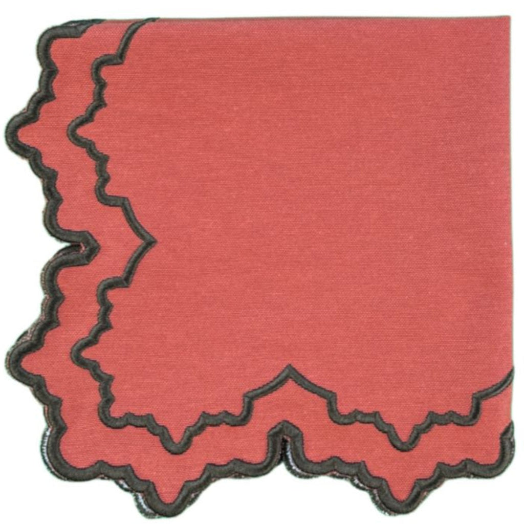 Set of 4 Whitley Napkins in Pumpkin and Cocoa - The Well Appointed House 