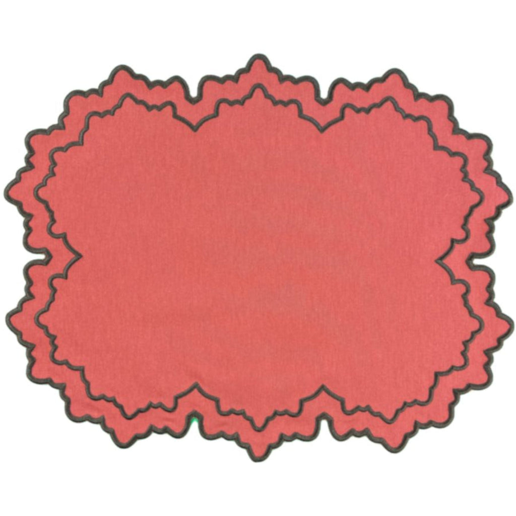 Set of 4 Whitley Placemat in Pumpkin and Cocoa - The Well Appointed House 