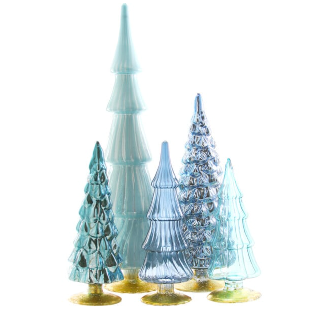 Set of 5 Decorative Glass Christmas Trees - The Well Appointed House 