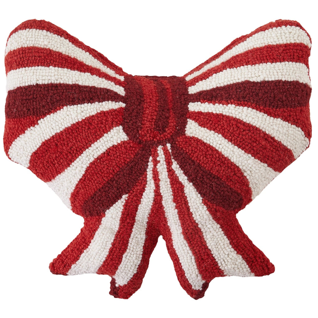 Shaped Red & White Bow Hook Pillow - The Well Appointed House 