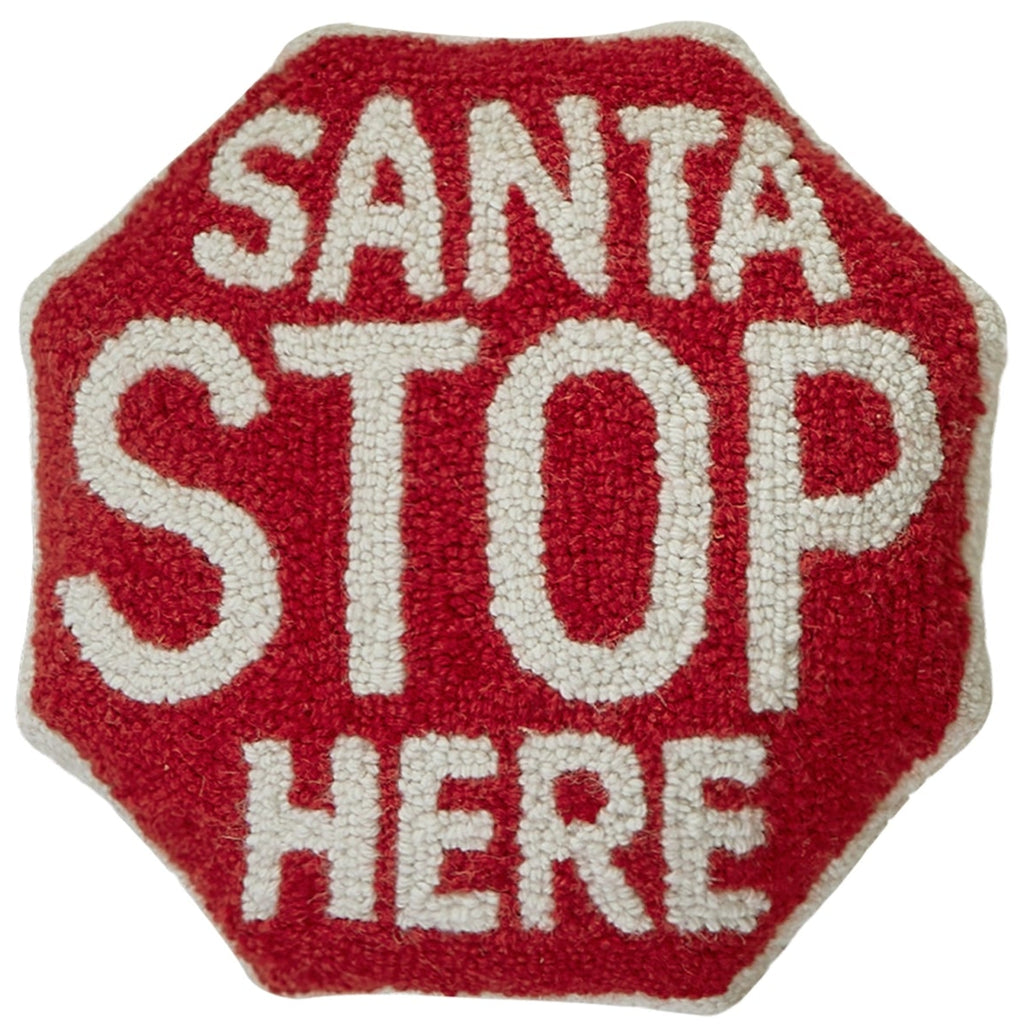 Shaped Santa Stop Sign Hook Pillow - The Well Appointed House 
