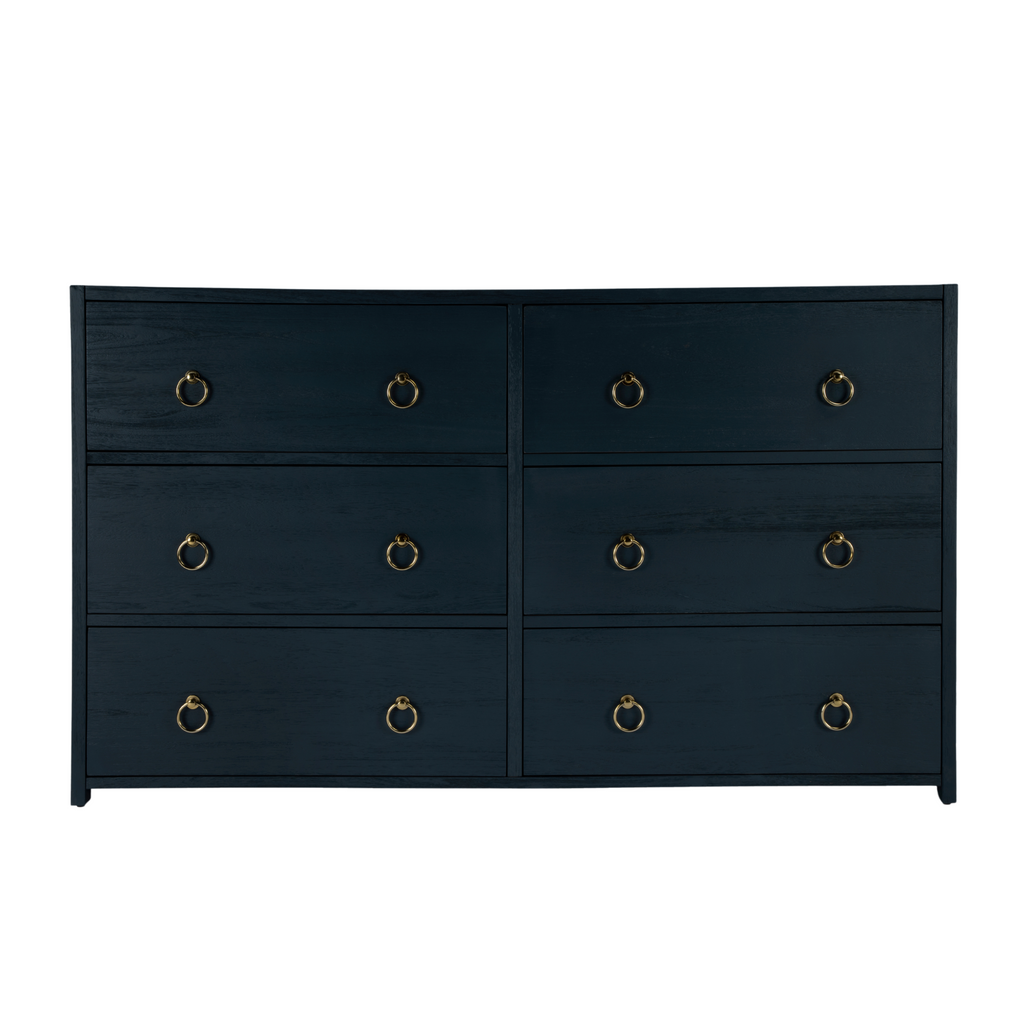 Six Drawer Dresser in Navy - The Well Appointed House