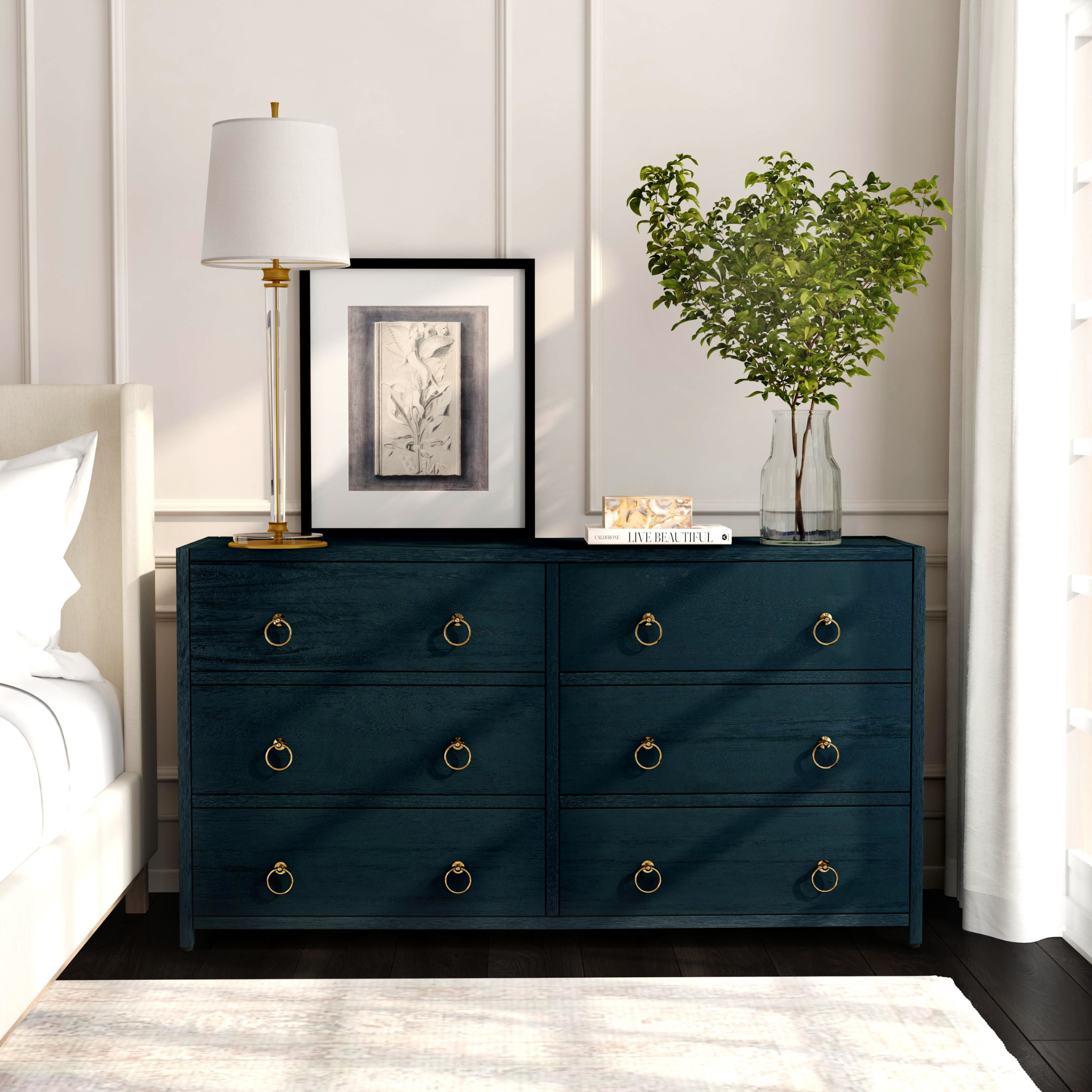 Butler Specialty Lark 6 Drawer Dresser, Navy Blue Butler Specialty Lark 6 Drawer Dresser, Navy Blue