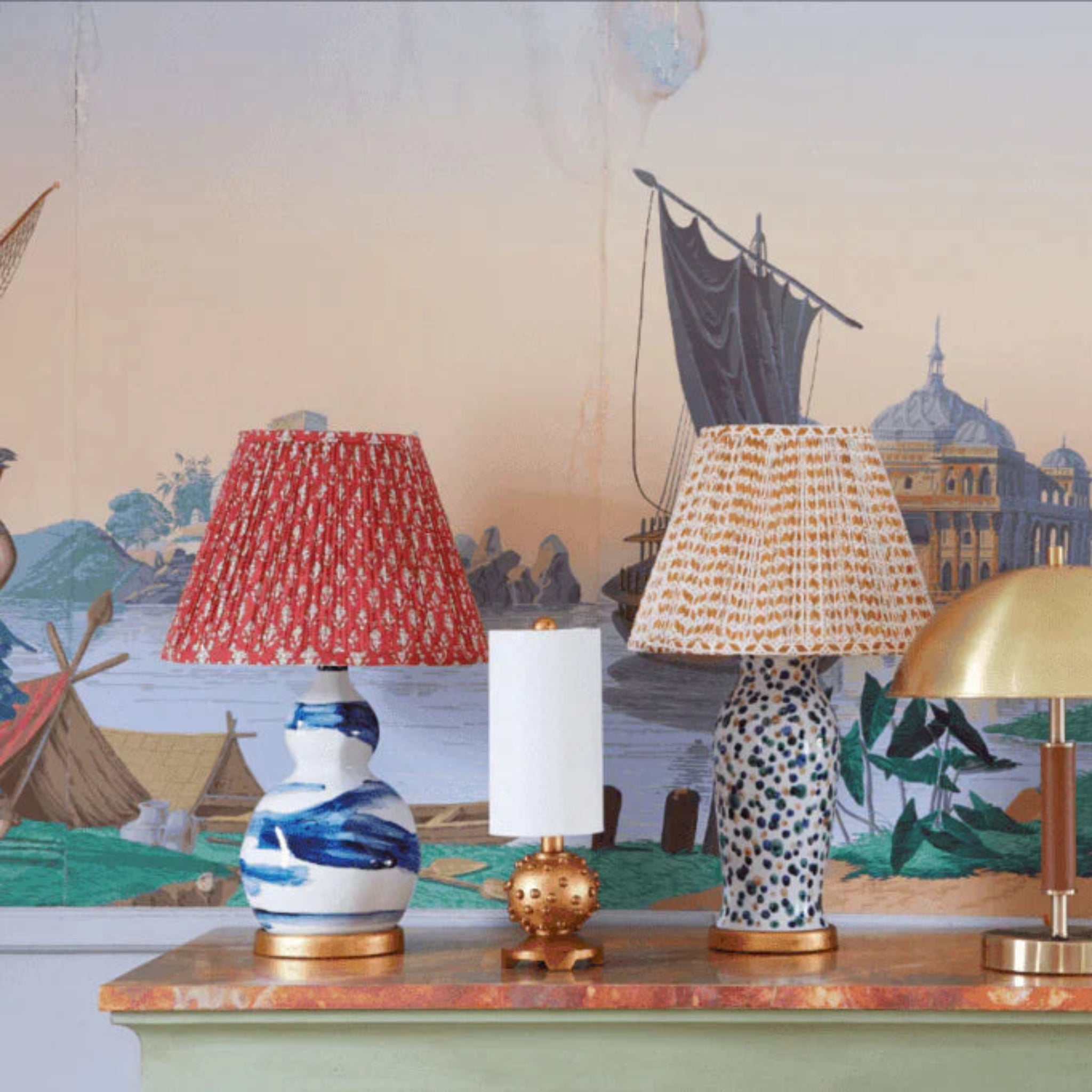 Small Brush Stroke Lamp in Blue & White – The Well Appointed House