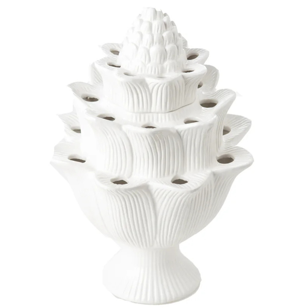 Small White Artichoke Tulipiere - The Well Appointed House 