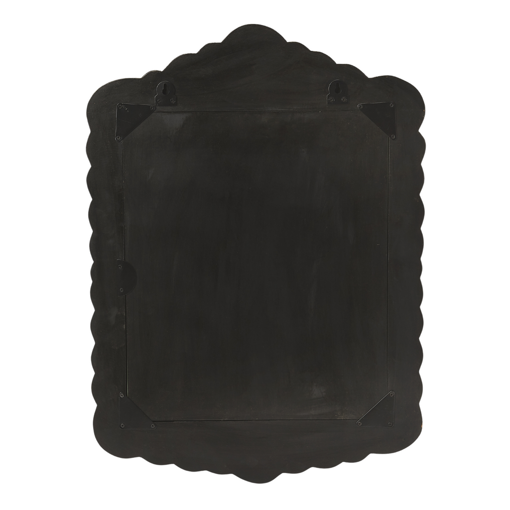 Small Wood and White Bone Inlay Mosaic Floral Wall Mirror - The Well Appointed House