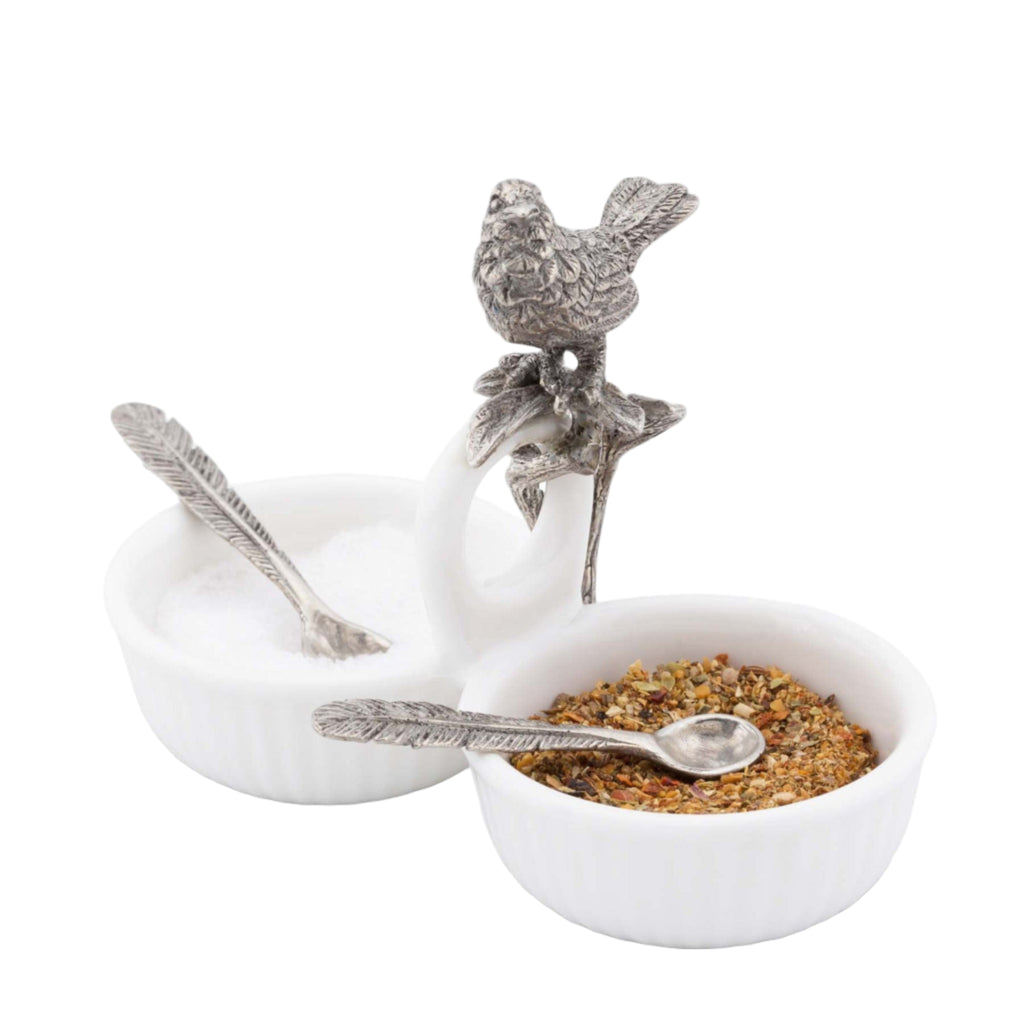Song Bird Dbl Salt Cellar - The Well Appointed House