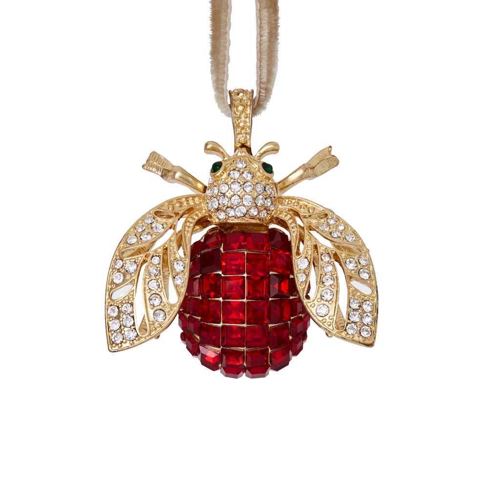 Sparkle Bee Hanging Ornament, Ruby - The Well Appointed House