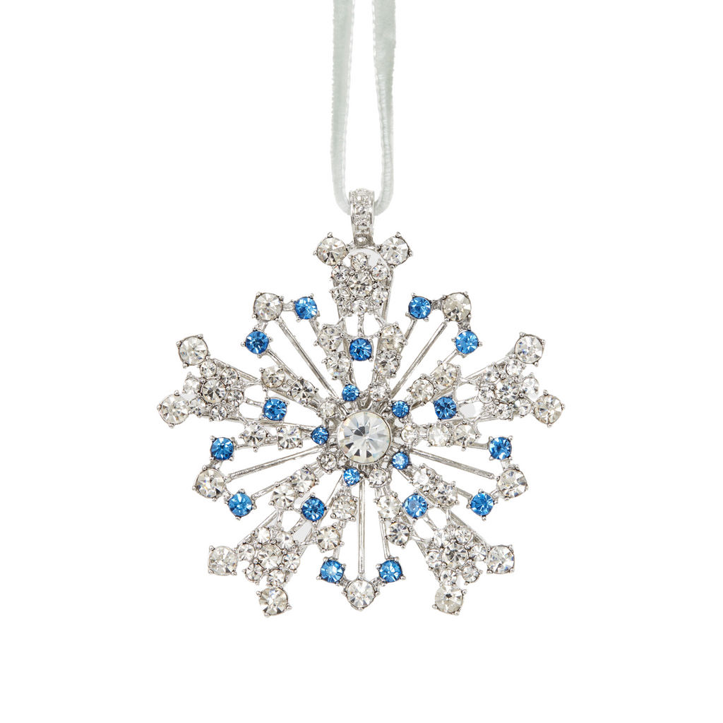 Sparkle Snowflake Ornament, Sapphire - The Well Appointed House