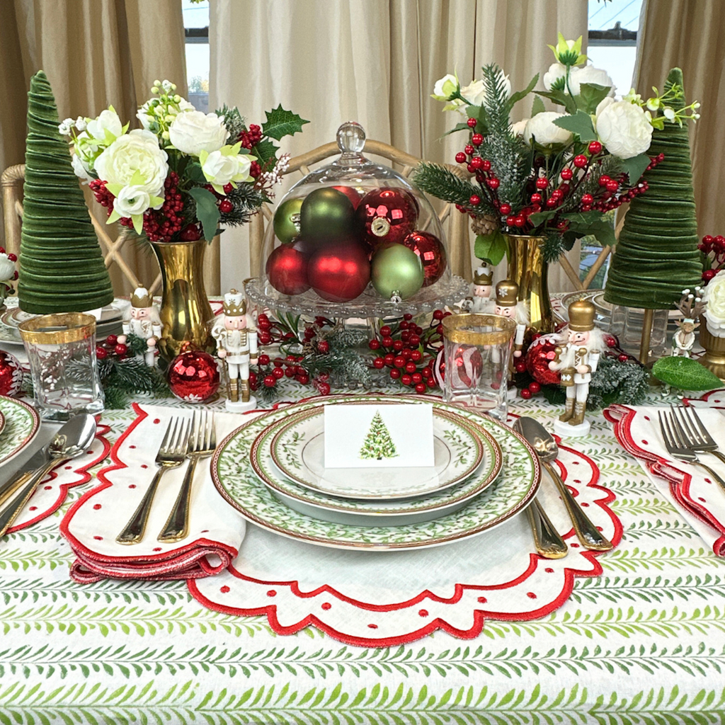 Studio Collection: Ava Placemats in Linen White/Red (Set of 4) - The Well Appointed House