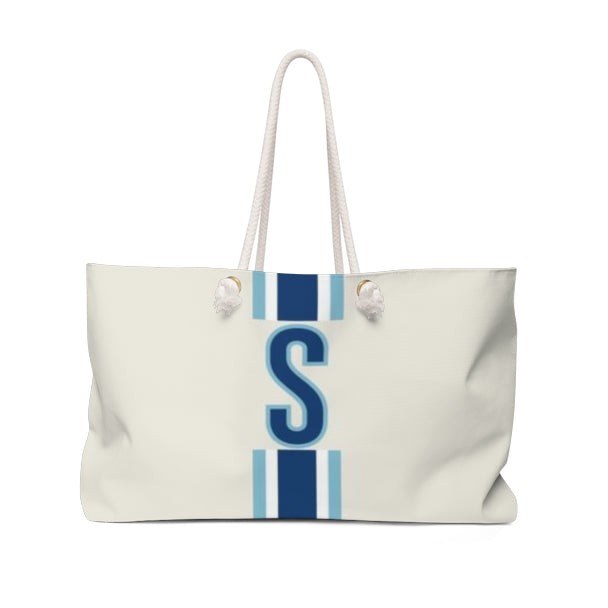 Navy/Blue Single Initial Travel Tote - The Well Appointed House