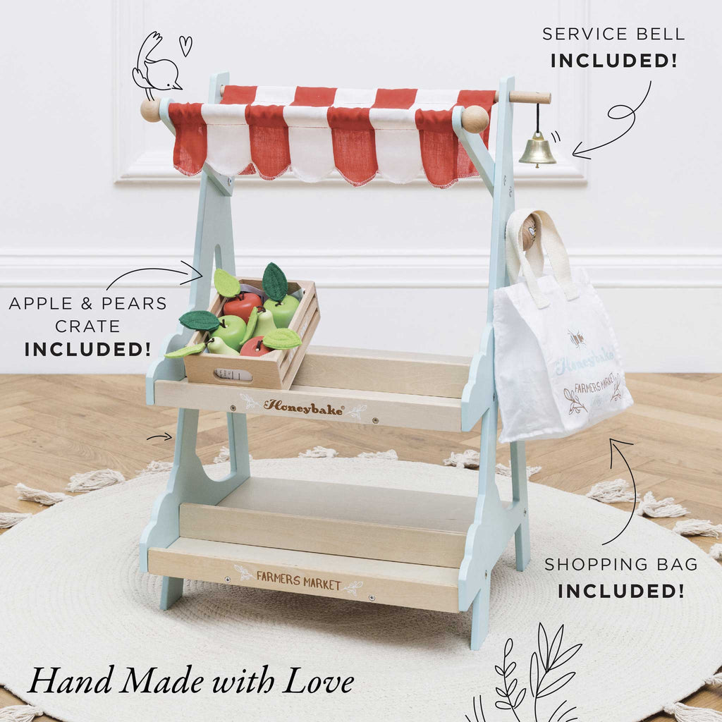 Wooden Market Stall & Fruit Play Food Crate - The Well Appointed House