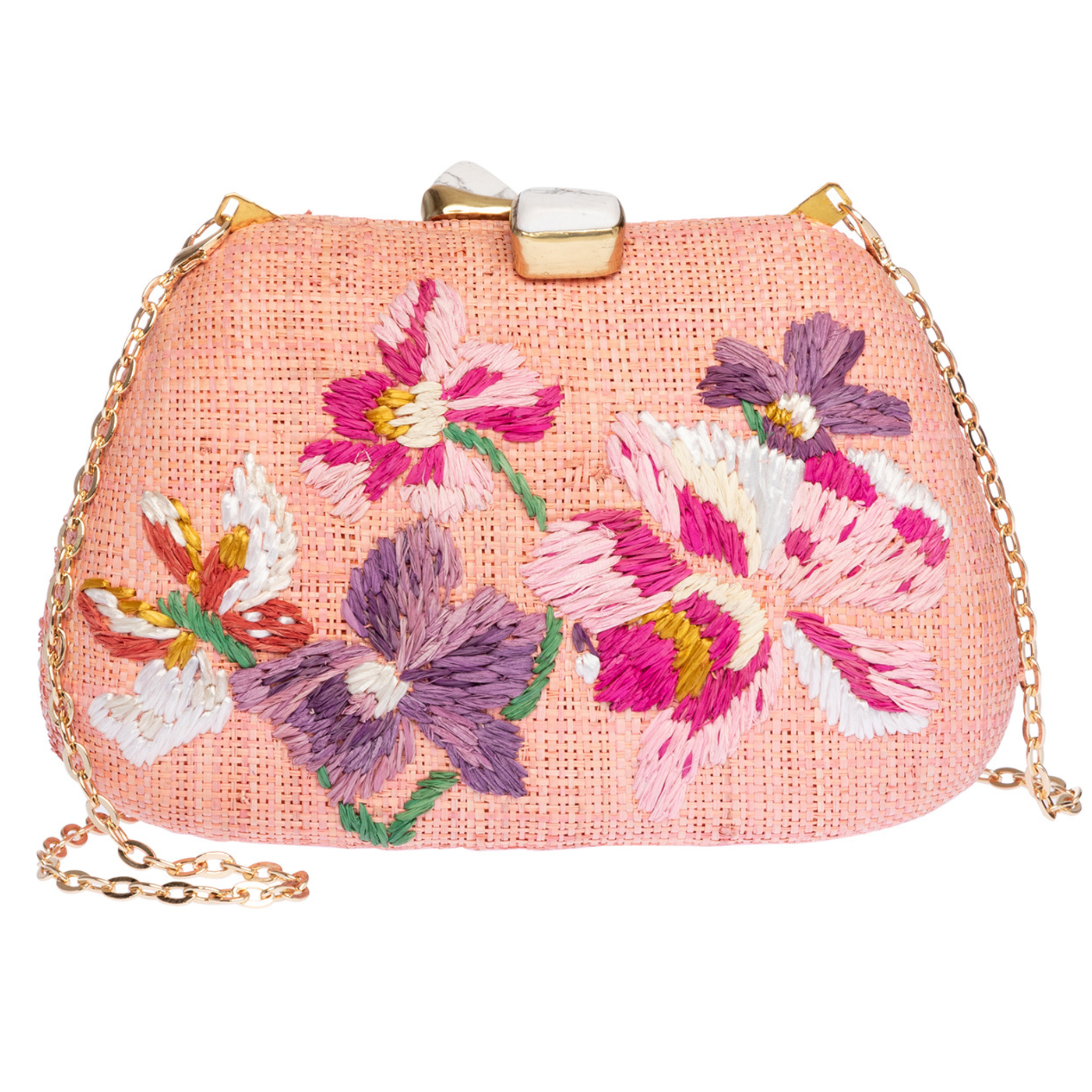 Tamu Bean Clutch - Pink Multi – The Well Appointed House