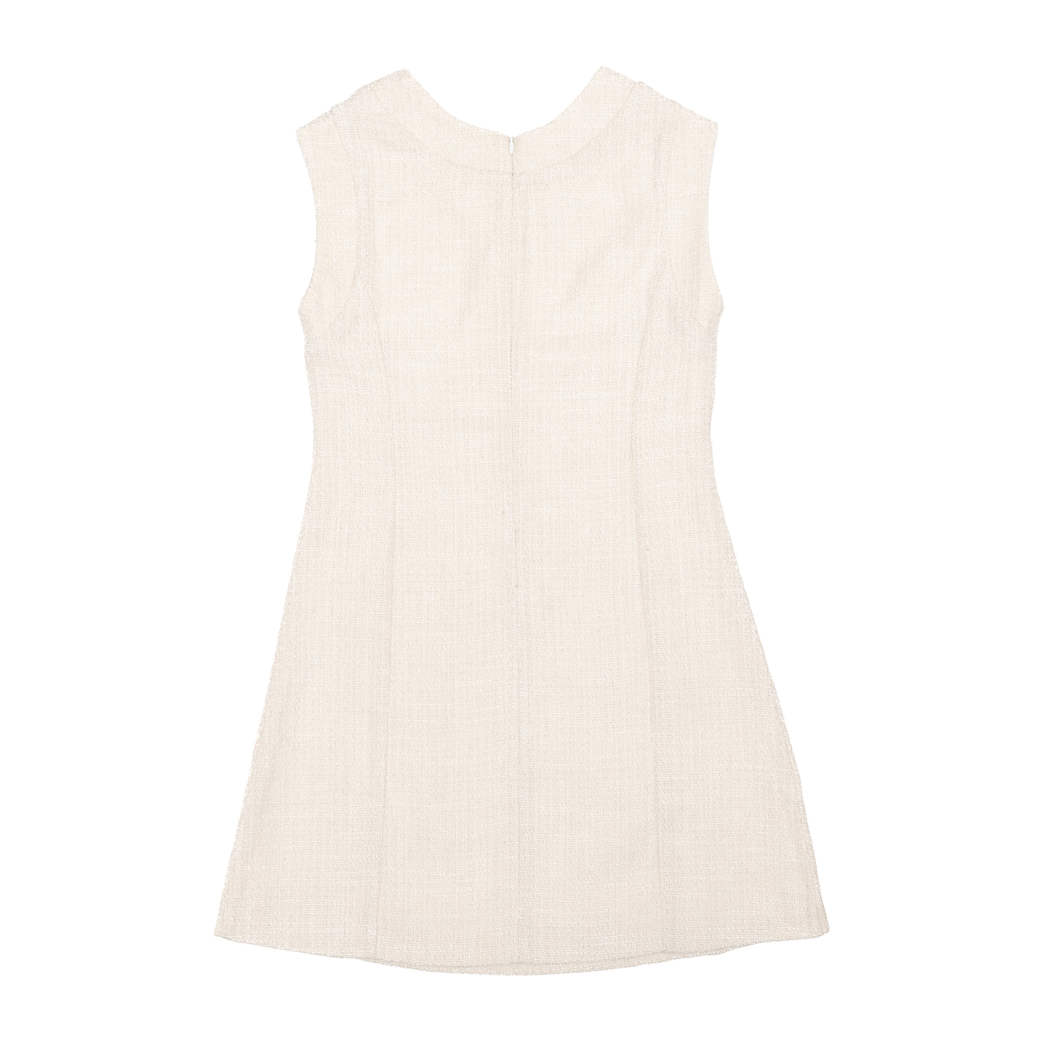 tweed dress cream White buttoned tweed dress White For Women