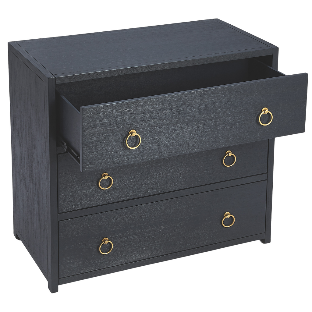 Three Drawer Chest in Navy - The Well Appointed House