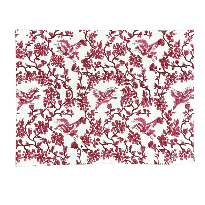 Toile de Jouy Birds in Wine Placemat - The Well Appointed House