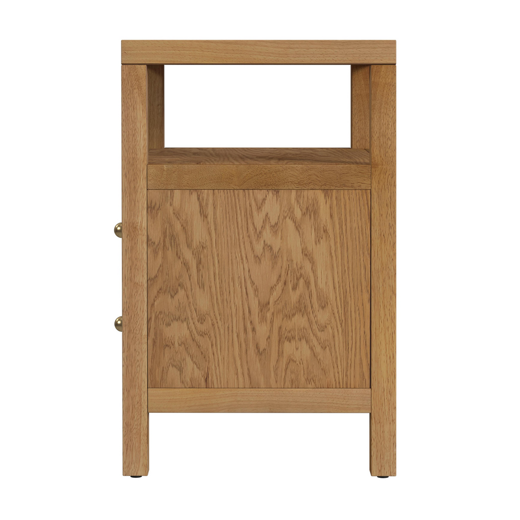 Traditional Two Drawer Nightstand in Light Natural Finish - The Well Appointed House