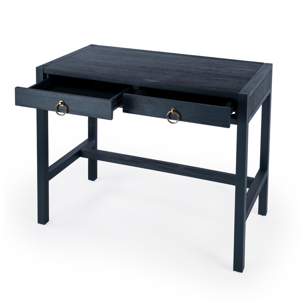 Two Drawer Writing Desk in Navy - The Well Appointed House