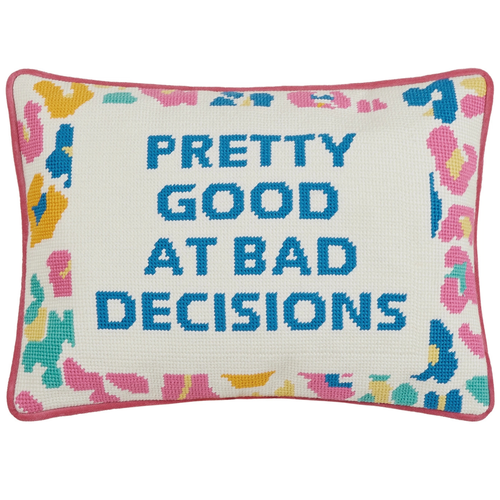 Pretty Good Embroidered Pillow - The Well Appointed House 