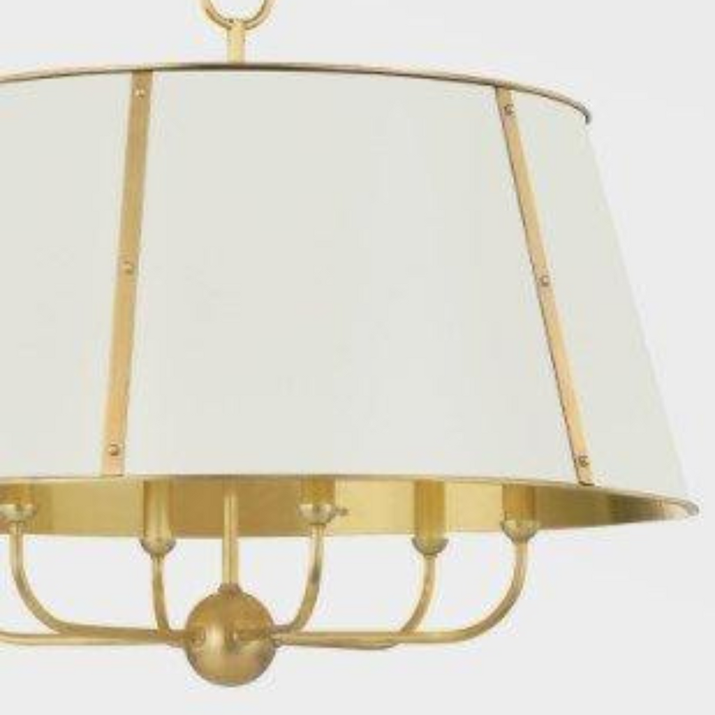 Off White Cambridge Candelabra With Metal Shade - Available in Two Sizes - Chandeliers & Pendants - The Well Appointed House