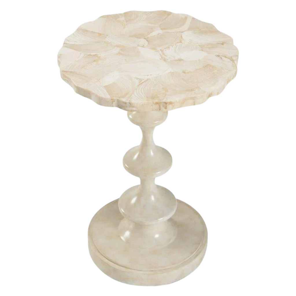 Faux Clam Shell Topped Accent Table - Side & Accent Tables - The Well Appointed House