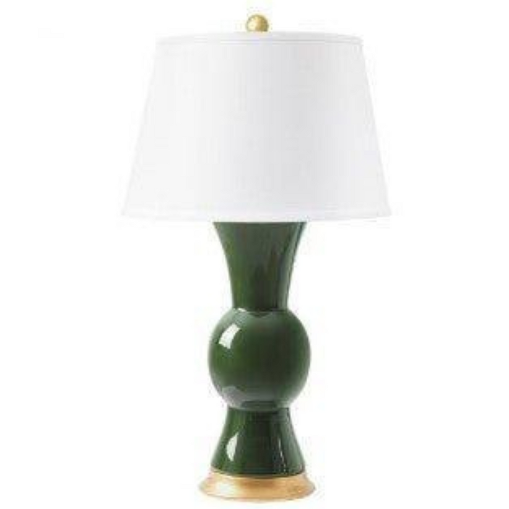 Glossy Dark Green Tao Lamp Base - The Well Appointed House