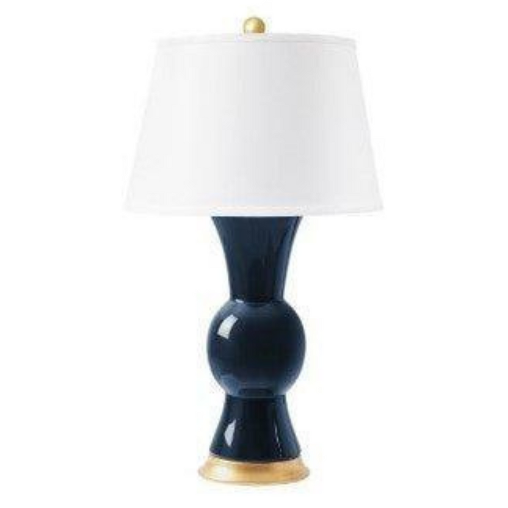 Glossy Navy Blue Tao Lamp Base - Table Lamps - The Well Appointed House