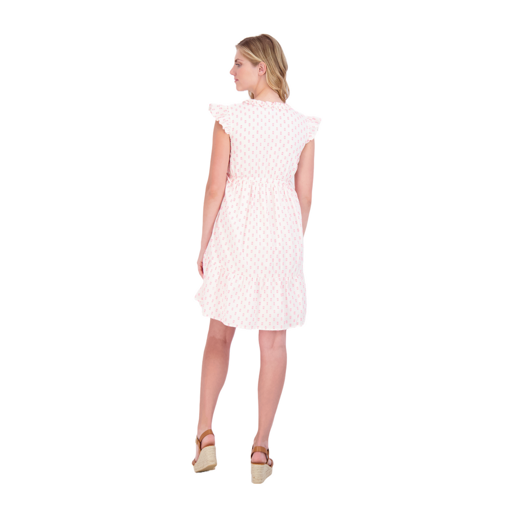 Coralie Women's Dress Pink Dobby - The Well Appointed House