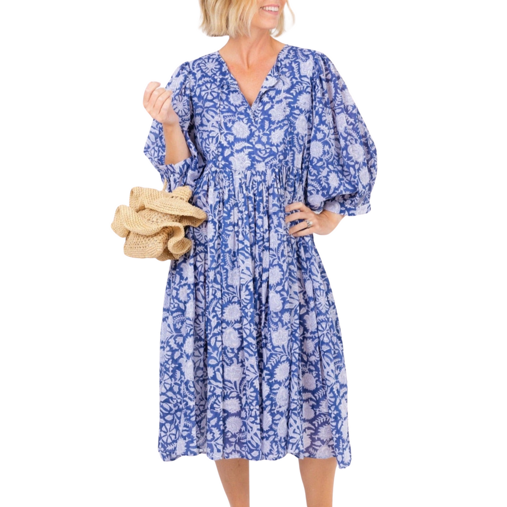 Amalfi Dress- Blue - The Well Appointed House