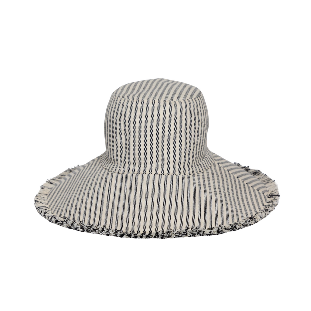 Canvas Packable Hat- Black Stripe - The Well Appointed House