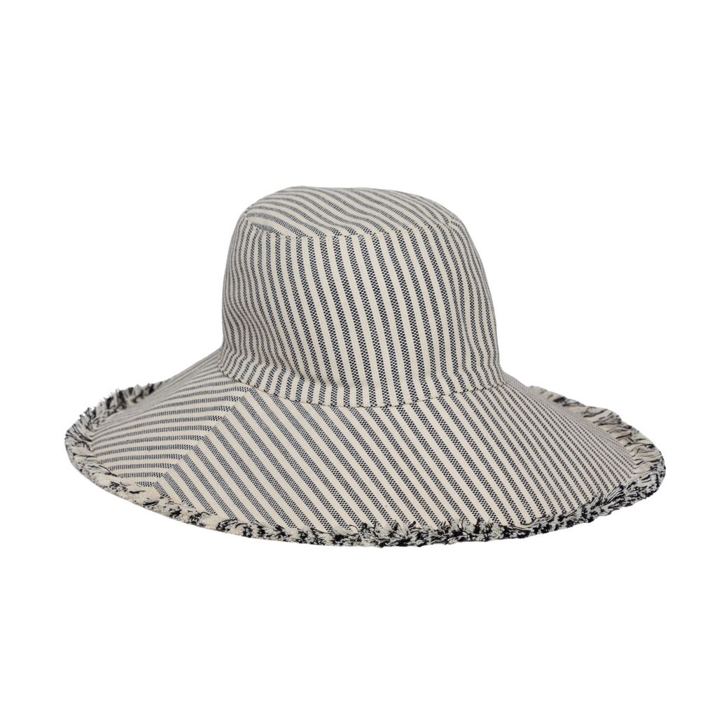 Canvas Packable Hat- Black Stripe - The Well Appointed House