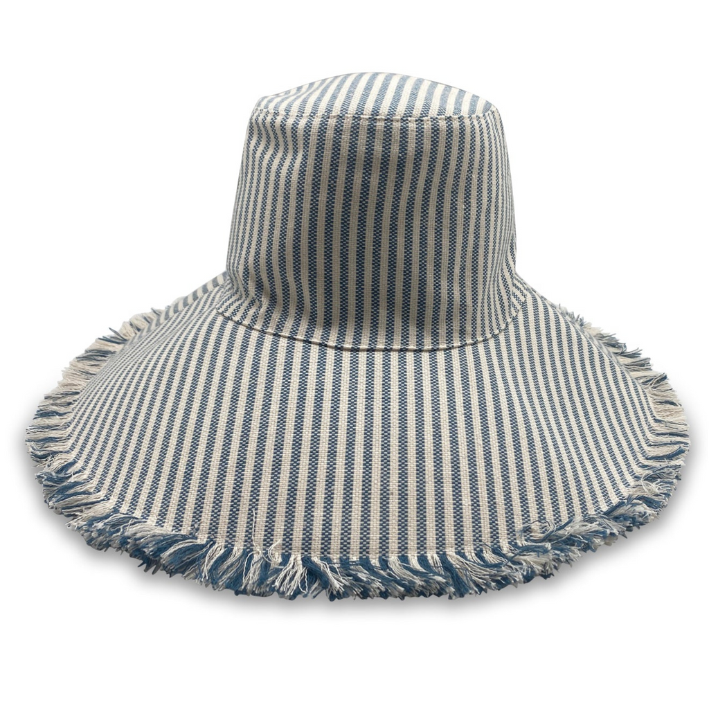 Canvas Packable Hat- Navy Stripe - The Well Appointed House