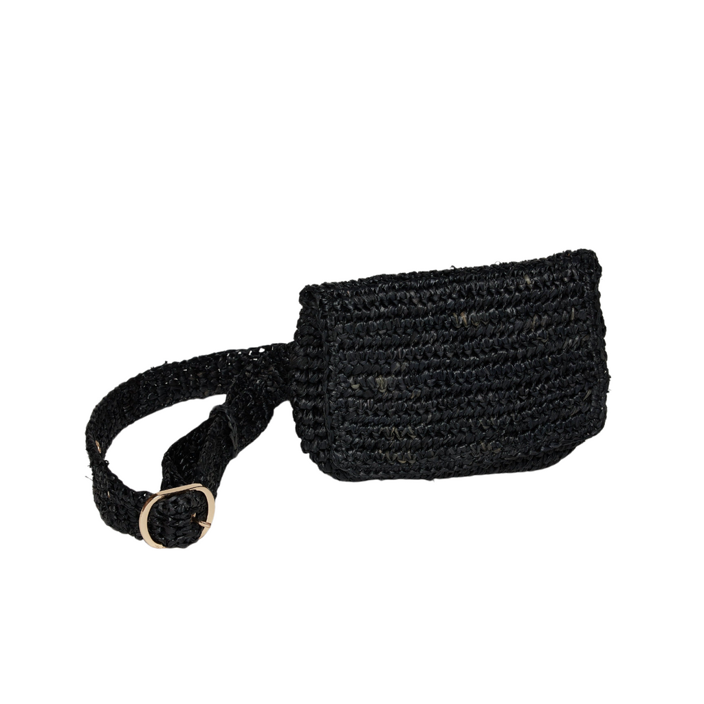 Straw Belt Bag- Black - The Well Appointed House