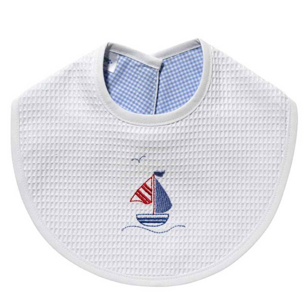 Bib in Sailboat & Seagull Blue - The Well Appointed House