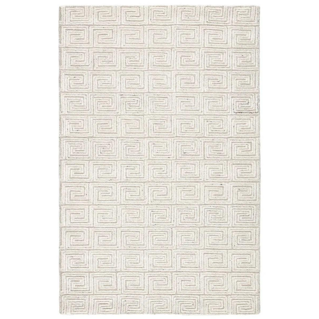 Harkness Area Rug with a Greek Key Pattern in Natural Colors - The Well Appointed House