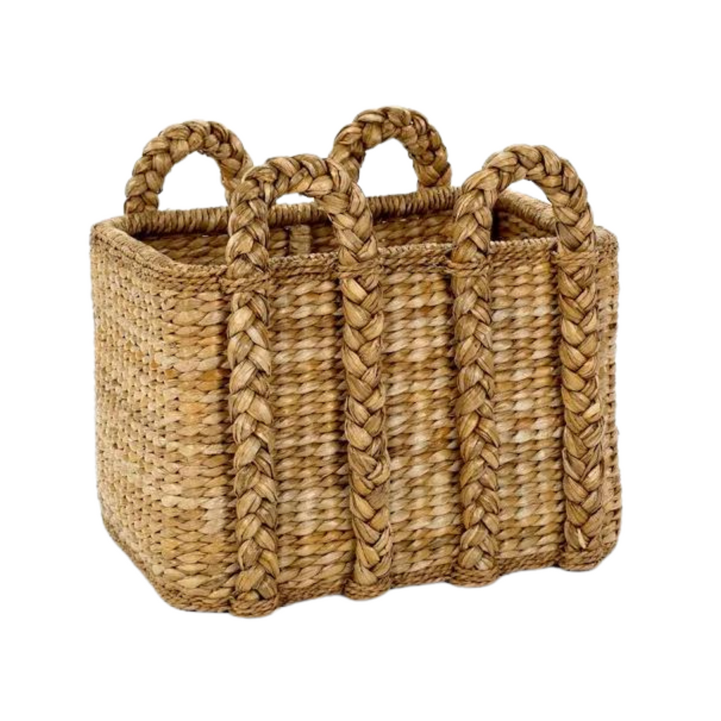 Large Rectangular Rattan Rush Storage Basket - The Well Appointed House