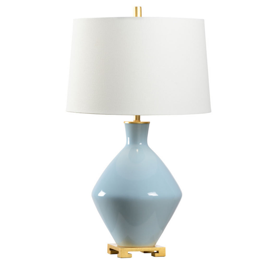 Skylar Ceramic Lamp in Sky Blue - The Well Appointed House