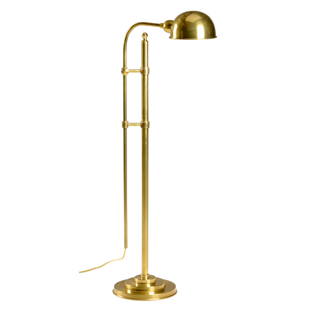 Essex Floor Lamp in Solid Brass - The Well Appointed House