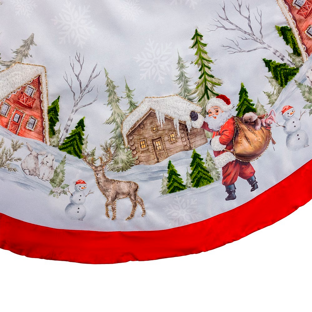 Velvet Beaded Embroidered Tree Skirt - The Well Appointed House