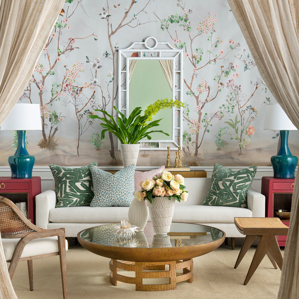 Living room with Wallpaper & Mirrors