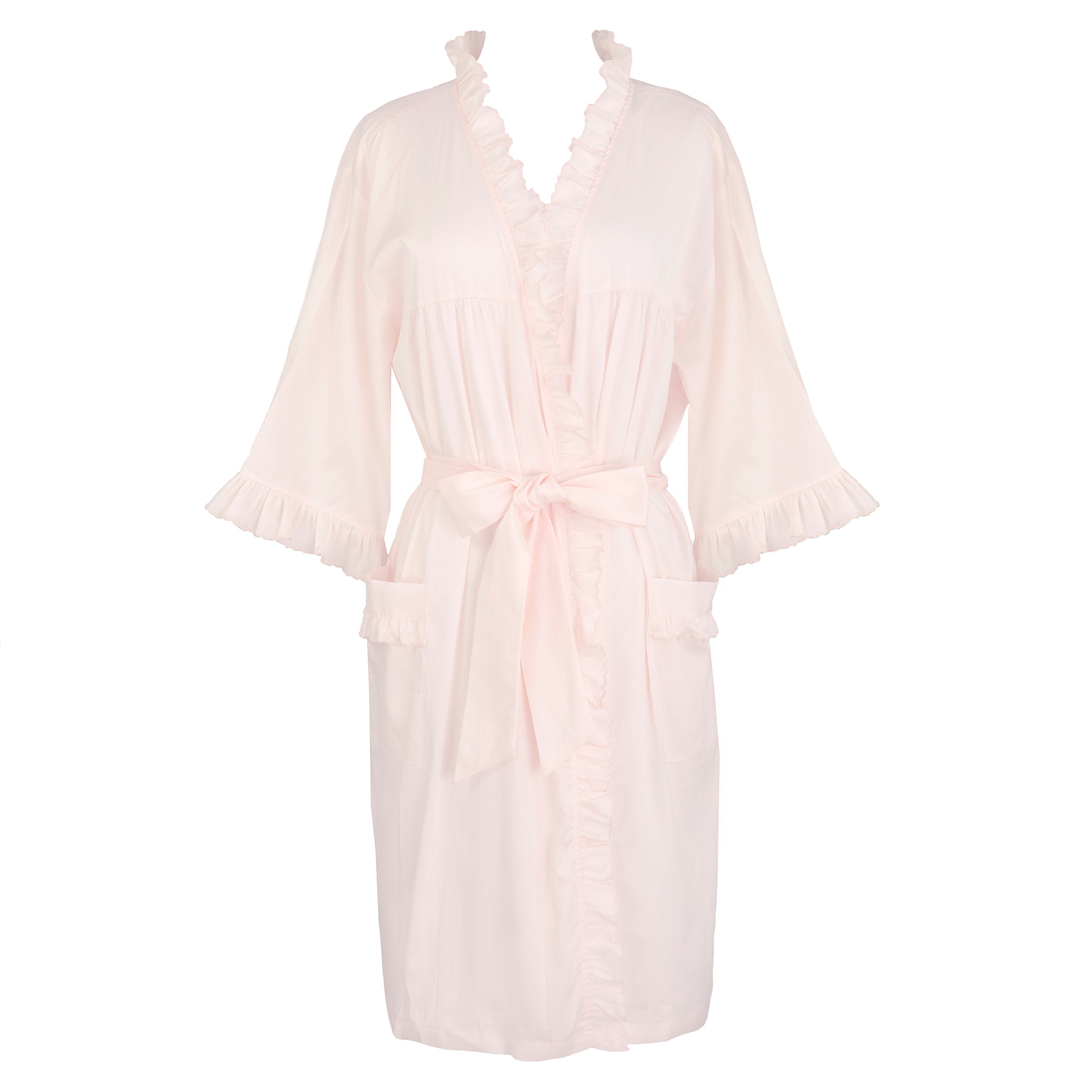 White Ruffle Robe Julia Brushed Cotton Ruffle Robe – The Well Appointed House
