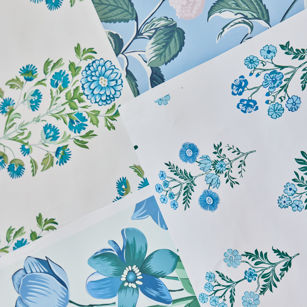 Anemone Garden in Bluebelle Wallpaper- The Well Appointed House