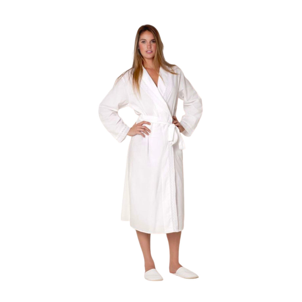 White Cotton Long Sleeve Bathrobe-Available in Four Different Sizes-The Well Appointed House