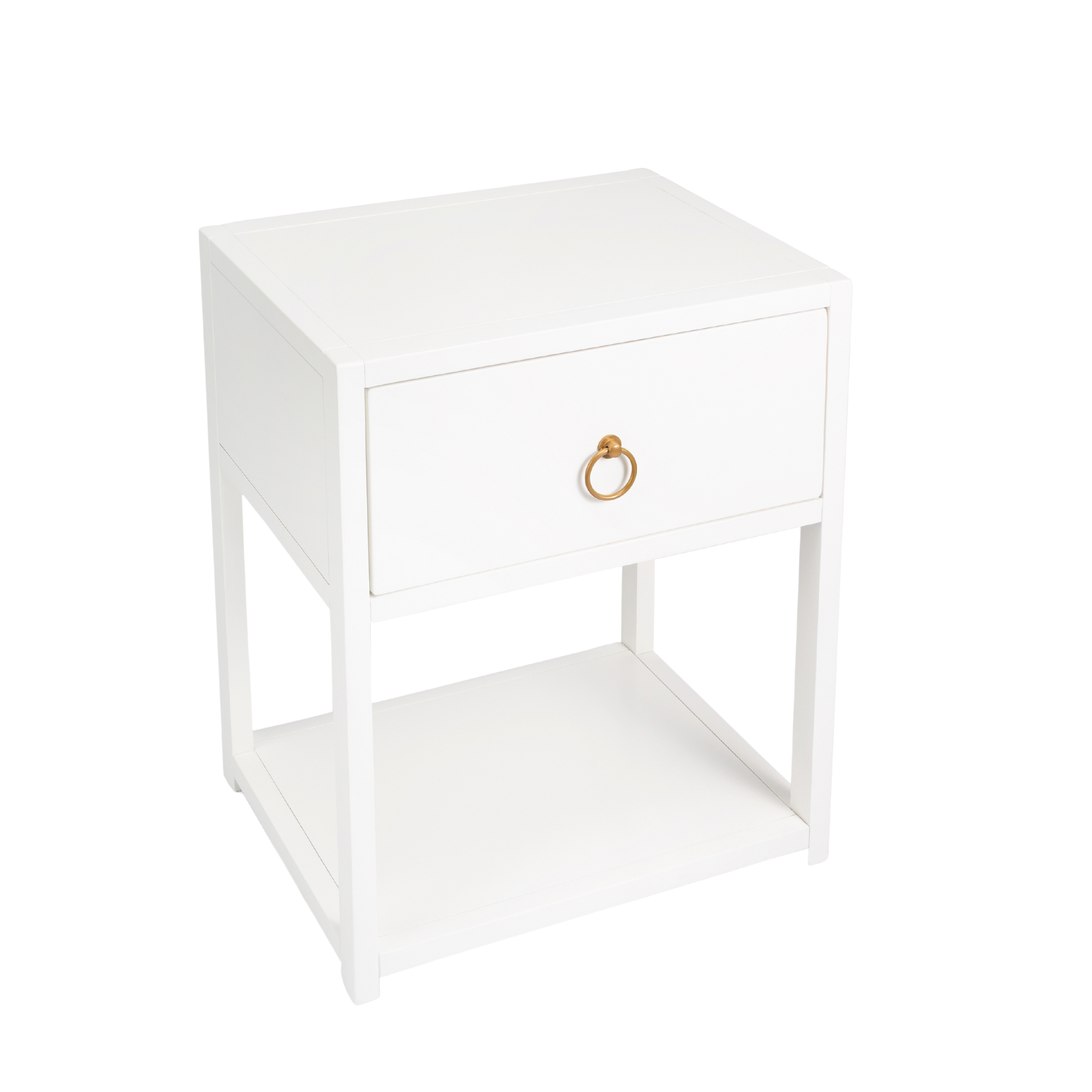 White One Drawer End Table – The Well Appointed House