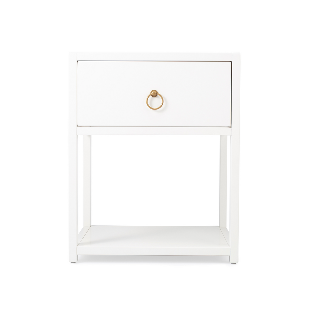 White One Drawer End Table - Nightstands & Chests - The Well Appointed House