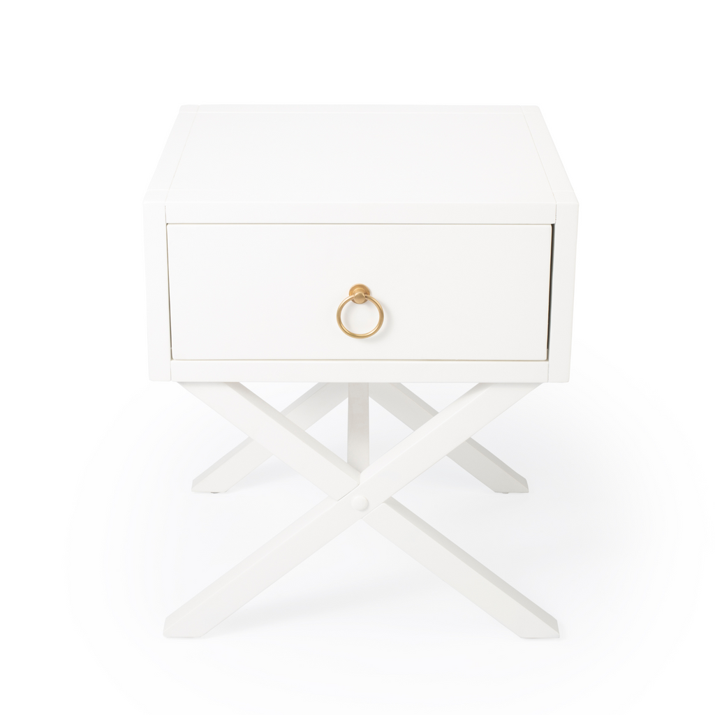 White X One Drawer End Table - Side & Accent Tables - The Well Appointed House