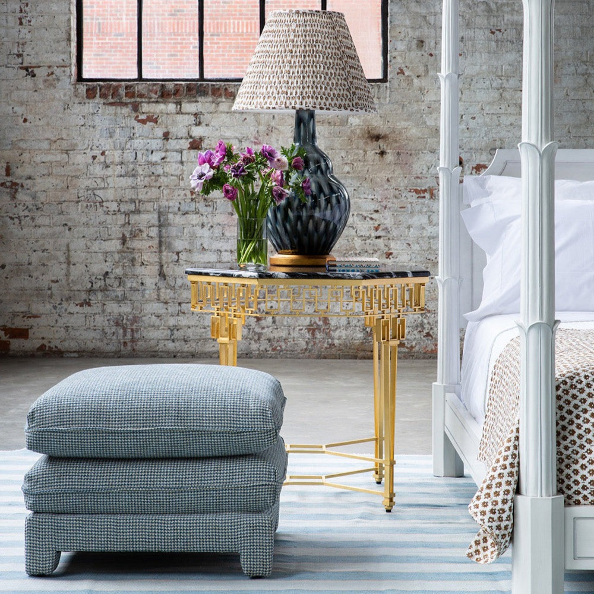 Wild Ginger Brown & White Fabric Lampshade – The Well Appointed House