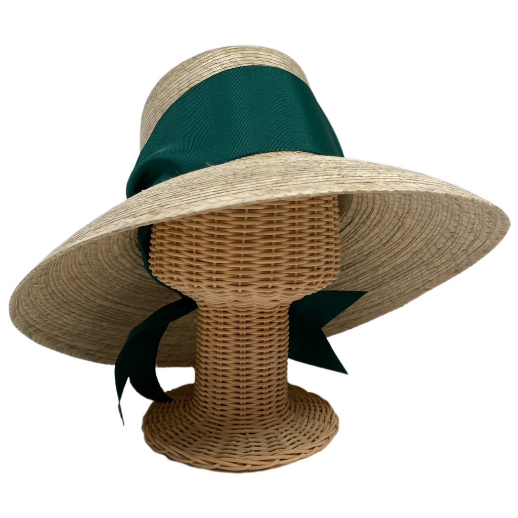 Wildflower Sun Hat - Masters Green Wide & Short Grosgrain Ribbon - The Well Appointed House