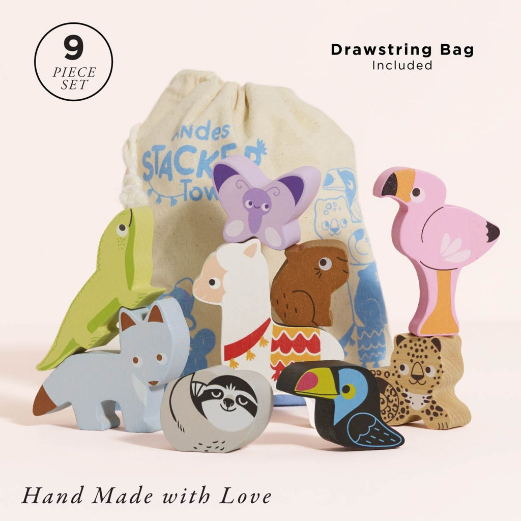 Wooden Stacking Animals & Bag - The Well Appointed House 
