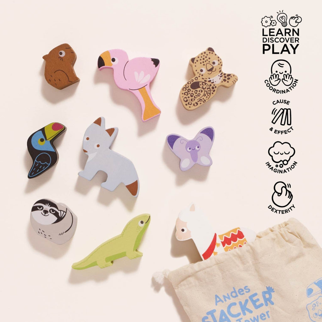 Wooden Stacking Animals & Bag - The Well Appointed House 